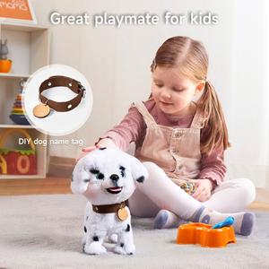 Tumama çocuklar interaktif peluş elektronik köpek oyuncak pil işletilen Barking yavru seti tasma kontrollü bebek yürüyüş yavru oyuncak - Product Image 3