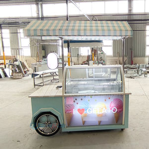 Carrito de comida de empuje manual a precio barato para venta ambulante de comida, deliciosos aperitivos con ruedas, flotador de helado - Product Image 2
