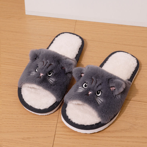 Vente en gros de nouveaux produits : Chaussons d'intérieur à semelle EVA, motif dessin animé, doublure en fausse fourrure courte, à bout ouvert, de bonne qualité - Product Image 2