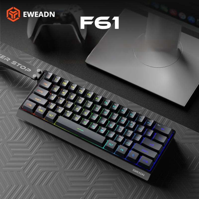 Negro [61 teclas-inalámbrico de tres modos] rgb