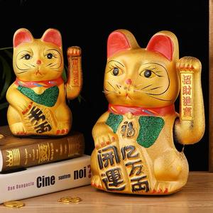 Chat chanceux agitant bras chat Statue réception <span class=keywords><strong>voiture</strong></span> affaires ouvertures décor faisant signe en céramique <span class=keywords><strong>Maneki</strong></span> <span class=keywords><strong>Neko</strong></span> chanceux Fengshui chat - Product Image 3