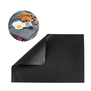 可重复使用的烧烤配件健康烹饪垫防火木炭烧烤烤架垫不粘聚四氟乙烯烤架板