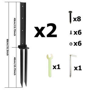 Kit de réparation de poteaux de clôture transfrontalière, fixateur robuste, piquet d'ancrage au <span class=keywords><strong>sol</strong></span> noir pour la réparation de poteaux de portail et de boîtes aux lettres - Product Image 4