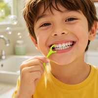 Fil dentaire pour enfants en forme de dinosaure mignon, ultra-fin, résistant à la déchirure, avec prise en main facile, cure-dents de qualité alimentaire pour enfants et tout-petits