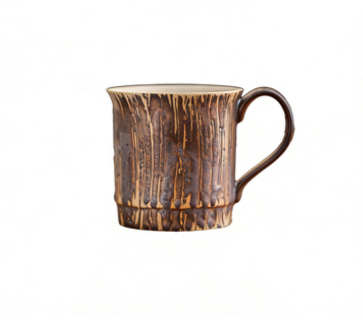 Taza con diseño de bambú marrón - Capacidad: 230 ml