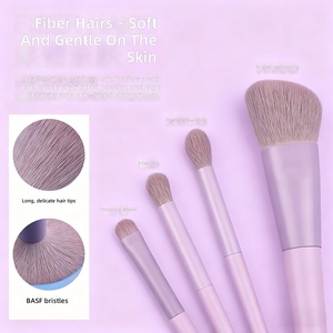 28pcs Purple Makeup Brush Set Professional Synthetic Fiber Bristles Loose Powder Full Face Eye Cosmetic Brush Kit Wholesale - Product Image 3