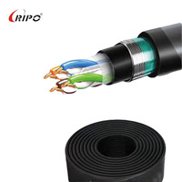 23AWG PVC Jacket Armored Cat6 UTP Cable 100M 305m 250MHz 1Gbps Cable de parche de fibra de cobre blindado para cables de comunicación interior