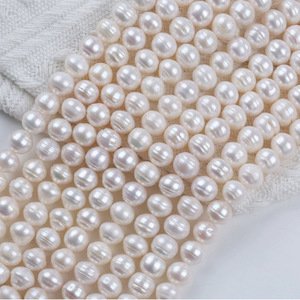 Promotion Perles d'eau douce naturelles 10-11mm, Perles semi-finies pour collier à perles, Perles roses, Perles blanches poudre, Perles violettes, Perles faites à la main, DIY - Product Image 3