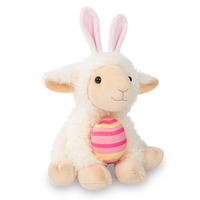 Boneka Domba Telur Paskah ODM OEM Kustom, Mainan Plush Super Lembut, Selimut Bordir, Realistis, Edukatif, Isi Kapas PP, Unisex