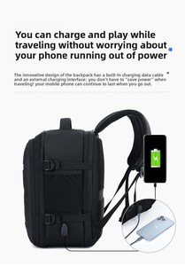 Mochila <span class=keywords><strong>de</strong></span> Viaje Oxford Multifuncional con Carga USB, <span class=keywords><strong>Equipaje</strong></span> <span class=keywords><strong>de</strong></span> Negocios Unisex, para Laptop <span class=keywords><strong>de</strong></span> 15 Pulgadas, Aprobada para <span class=keywords><strong>Vuelo</strong></span> - Product Image 3