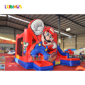 Château <span class=keywords><strong>Gonflable</strong></span> Commercial <span class=keywords><strong>Mario</strong></span> pour Enfants avec Toboggan, Combiné Maison de Rebond Bande Dessinée, avec Souffleur d'Air - Product Image 3