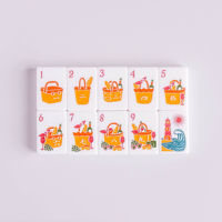 Jeu de tuiles de mahjong américain colorées avec illustrations, tuiles en acrylique blanc, motif floral phare, design festif amusant pour 160 pièces