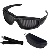 Lunettes de sécurité en maille métallique résistantes aux chocs, anti-buée, anti-reflets, avec sangle réglable, lunettes tactiques pour sports de plein air, pour le cyclisme