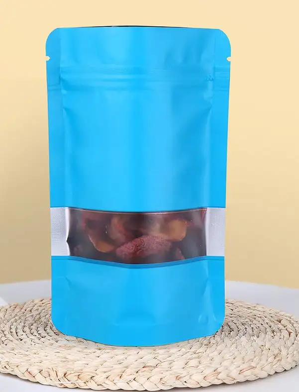 شعار مخصص مطبوع كيس بلاستيكي قابل لإعادة الاستخدام للحلوى صالح للأكل مايلر بسحّاب لتعبئة الطعام ولتعبئة الطعام مع نافذة