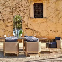Ensemble de canapés modulaires en acier inoxydable au design nordique - Mobilier d'extérieur imperméable pour villas, patios, cours et hôtels