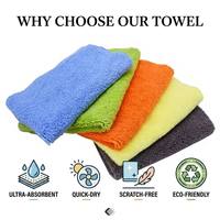 Serviette de lavage auto en microfibre tissée sans bords 400 GSM 40x40cm, super douce, séchage rapide, écologique, double face, pour le detailing automobile