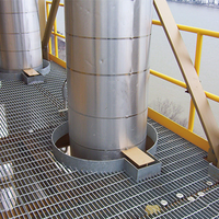 Grille en acier de forme spéciale, découpe CNC, galvanisée à chaud, pour plateforme d'équipement circulaire