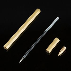 Customizable Brass Hexagon <b>Pen</b> - Premium Metal Business Gift with Logo Printing - Product Image 3
