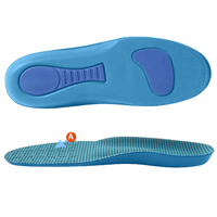 Sol sepatu olahraga ortopedi, bantalan penuh, penyangga kaki datar, penyerap goncangan lengkung kaki, bahan EVA, dapat dipotong sesuai ukuran, bagian belakang