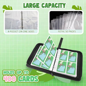 Album de collection de cartes premium avec 900 pochettes amovibles, reliure <span class=keywords><strong>à</strong></span> fermeture éclair, pour cartes de sport, cartes <span class=keywords><strong>à</strong></span> collectionner - Product Image 3