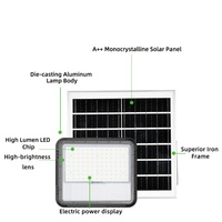 Aixuan Projecteur solaire d'extérieur 100w 200w 300w 400w Éclairage étanche Marine ABS Projecteur solaire à LED 300w