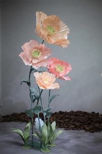 J-049 bon prix papier coquelicot fleur géante fleur colorée <span class=keywords><strong>fleuriste</strong></span> conception pour mariage toile de fond photographie accessoires - Product Image 2