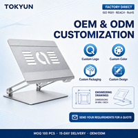 Dudukan Laptop Aluminium Alloy yang Dapat Disesuaikan, Ergonomis, Lipat, Penyangga Notebook, Tugas Berat, Produsen Grosir OEM ODM