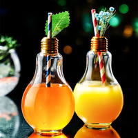 Verres pour boissons en plastique ampoule à led tasse lampe tasse gobelet en plastique transparent pour jus tequila vin avec couvercle paille