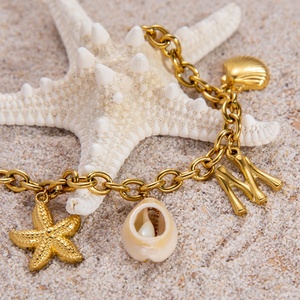 Pulsera de Acero Inoxidable con Baño de Oro de 18K, Joyería de Verano para Mujer, Estilo Instagram - Product Image 3