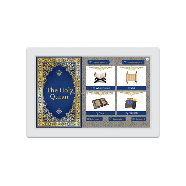 Worldwide Prayer Times 8 10 Inch Digital Azan Clock with WiFi, Touch Screen, Full Quran Player