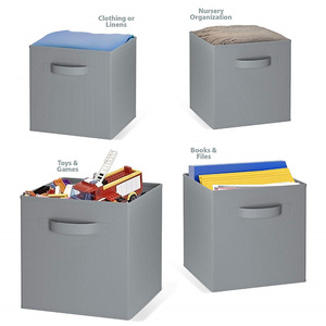 Mangos <span class=keywords><strong>de</strong></span> alta calidad <span class=keywords><strong>de</strong></span> tela no tejida ropa juguete organizador plegable <span class=keywords><strong>de</strong></span> almacenamiento plegable caja con tapa - Product Image 2