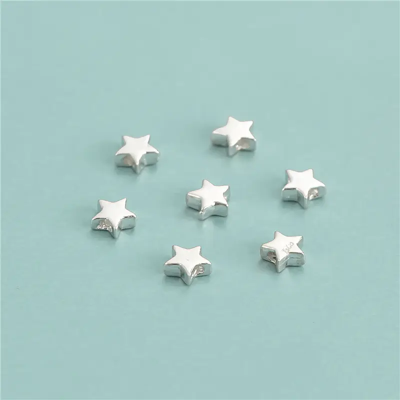 Wholesale DIY Charm 925 Sterling Silver Tiny Star Spacer Bead for Jewelry Making