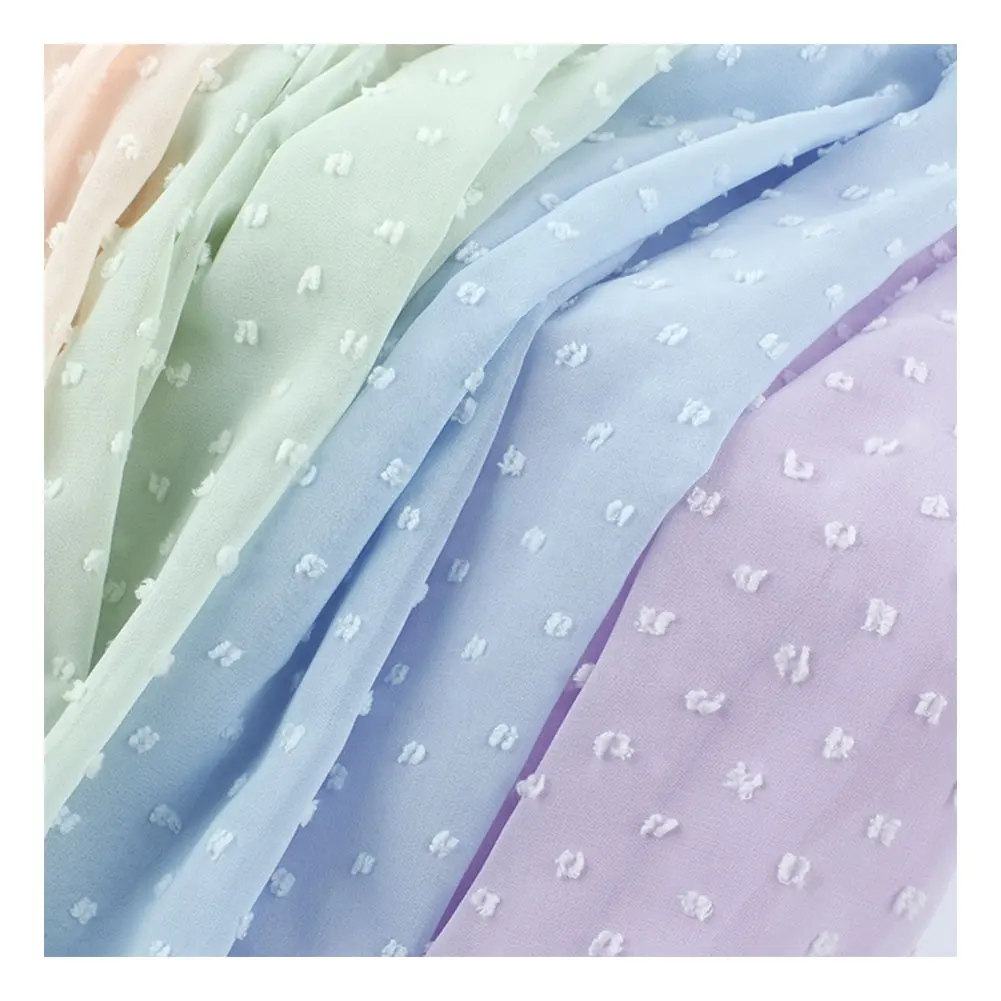 Customization Supplier 100% Polyester Simple Modern Breathable Bubble Crepe Chiffon Fabric