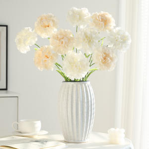 زهور اصطناعية القرنفل أوراق بلاستيكية طويلة الساق القرنفل عيد الأم من الحرير الاصطناعي القرنفل - Product Image 6