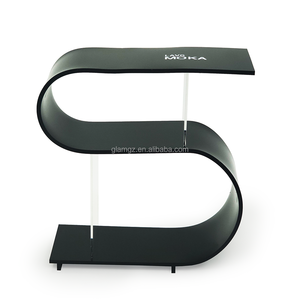 תיק מגזין <span class=keywords><strong>plexiglass</strong></span> לעמוד סלון שחור עומד שולחן צד ים בצורת ארון אחסון תצוגה מדף ספרים אקריליק - Product Image 6