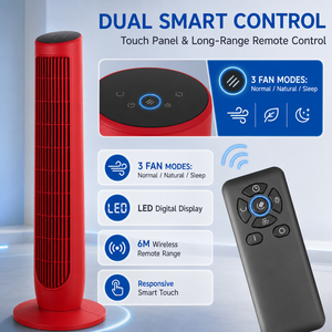 <span class=keywords><strong>Ventilateur</strong></span> de piédestal de tour sans pales de 36 pouces pour la chambre à coucher Accueil Design moderne Affichage numérique refroidissement par air tactile et télécommande - Product Image 4