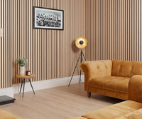 HOMEREAL Panneau Acoustique Décoratif Moderne, Grille Murale Écologique, Isolation Phonique, Réduction du Bruit, Surface Rainurée pour la Musique