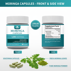 Cápsulas de Extrato de Folha de <span class=keywords><strong>Moringa</strong></span> Pura e Natural, Cápsulas Nutricionais de <span class=keywords><strong>Moringa</strong></span>, Suporte à Vitalidade Imunológica e Metabolismo - Product Image 2