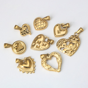 จี้รูปหัวใจหลากหลายแบบ |   จี้สแตนเลสสตีลชุบทอง 18K PVD สำหรับทำเครื่องประดับ |   กันน้ำและไม่ซีดจาง - Product Image 2