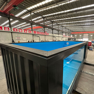 Großer Glasfenster Spa Pool Glasfaser Holz im Freien Piscina De Fibra De Vidrio Container oberirdischer Pool - Product Image 4