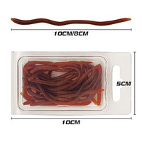 3.5cm 8cm 10cm réaliste odeur de poisson rouge TPR flottant leurres souples Simulation ver de terre vers rouges leurres de pêche artificiels