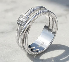 Bague en argent sterling S925 multi-couches torsadée en moissanite pour femme, bande texturée, empilable, bijou fin, cadeau - Product Image 4