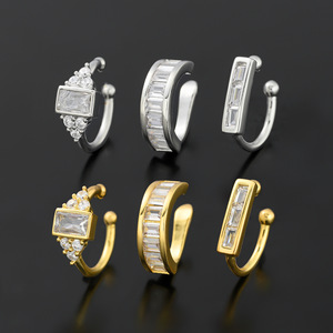 Boucles <span class=keywords><strong>d</strong></span>'oreilles <span class=keywords><strong>d</strong></span>élicates en zircon cubique plaqué or 18 carats Boucles <span class=keywords><strong>d</strong></span>'oreilles cartilage non percées pour femmes Manchette à la mode - Product Image 4