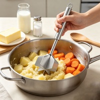 Hachoir à viande en acier inoxydable 304, outil à 6 lames, presse-purée 26 cm, écraseur de pommes de terre et de viande pour viande hachée, poulet, légumes