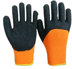 Toptan sıcak satış lateks iş eldivenleri pamuk kabuk lateks kaplı inşaat iş güvenliği eldiveni