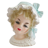 Vase de sol en céramique antique vintage, peint à la main, magnifique, élégant, représentant une dame