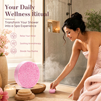 Tablettes de douche aromatiques à la rose rose, bombes de bain effervescentes aux huiles essentielles, ensemble de spa à domicile doux, longue durée et relaxant