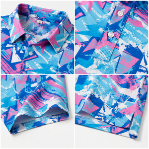 Polo pour homme à imprimé géométrique, décontracté, à manches courtes, design de t-shirt de golf, 88% polyester, 12% élasthanne, 150GSM, en stock, vente en gros - Product Image 6