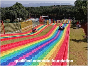 Tappeto Scivolo Arcobaleno per Sci a Secco <span class=keywords><strong>da</strong></span> <span class=keywords><strong>Esterno</strong></span>, Piastrelle Colorate in HDPE per Parchi Divertimento e Aree Panoramiche - Product Image 4