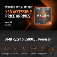 OEM AMD Ryzen 5 5500X3D 6-Core 12-Thread L3 Cache 96MB Platform AM4 Menggunakan Memori DDR4 Prosesor Desktop untuk Pemain Game Online